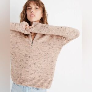 Madewell Half-Zip Wool Blend Popover Sweater